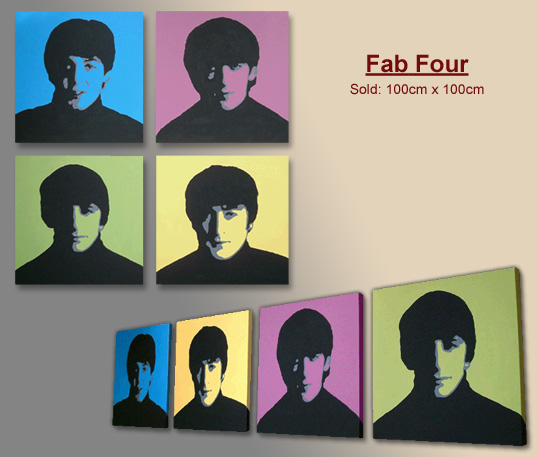 The Fab Four Beatles Painting
